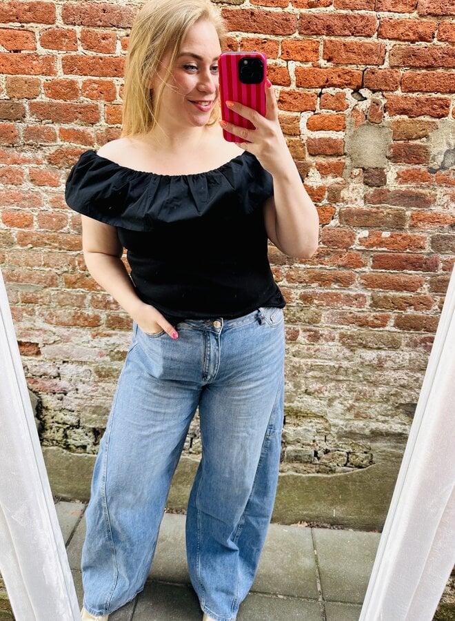 VMCANE OFF SHOULDER TOP JRS CUR Black