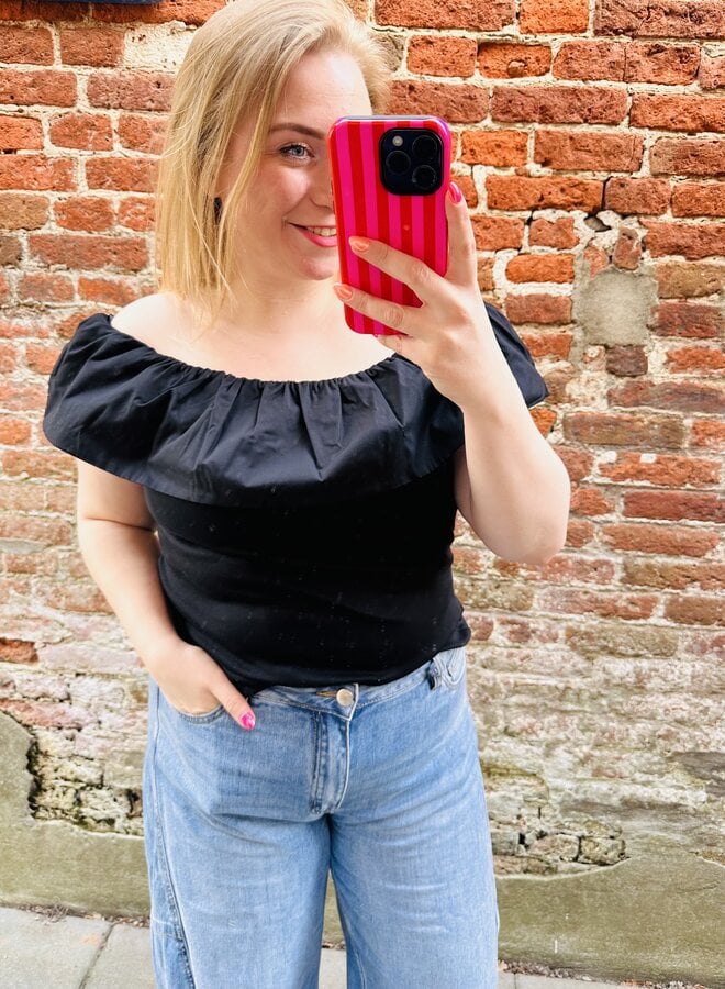 VMCANE OFF SHOULDER TOP JRS CUR Black