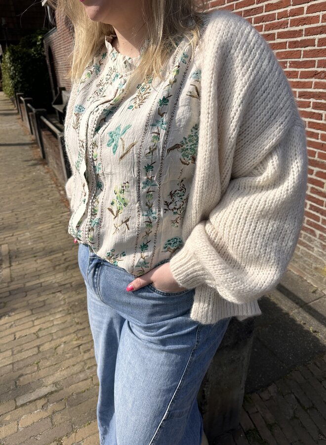 VMMAYBE LS OPEN CARDIGAN GA CUR Birch