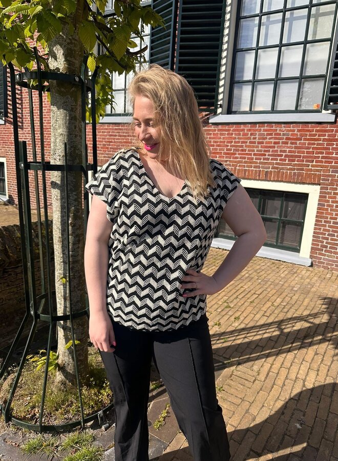 VMCTIKKA CS V-NECK TOP JRS CUR Black/Birch blen