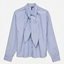 VMMILENA LS TIE SHIRT WVN EXP CUR China Blue/WHITE
