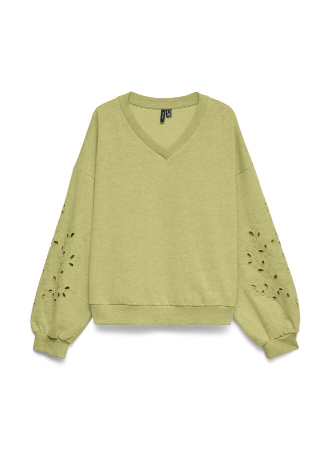 VMELLIE LS V-NECK EMB SWEAT JRS EX CUR Winter Pear