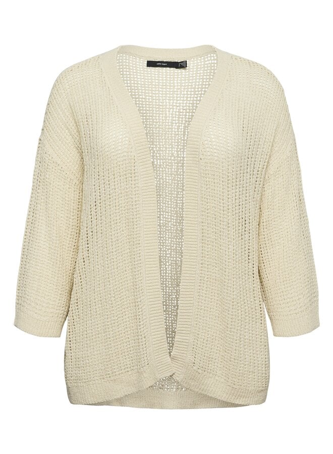 VMCBREEZY POINT 3/4 OPEN CARDIGAN CUR Birch
