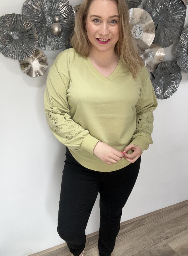 VMELLIE LS V-NECK EMB SWEAT JRS EX CUR Winter Pear