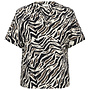 CARELITE S/S V-NECK FOLD-UP TOP AOP Black/GRAPHIC AN
