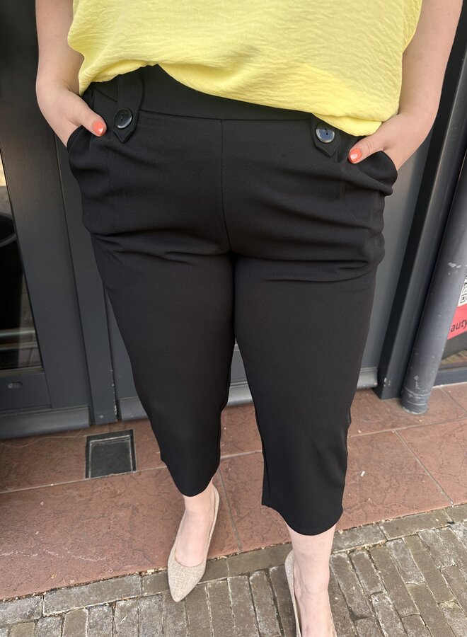 CARSANIA BUTTON CAPRI JRS PNT NOOS Black