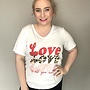 CARMAEBELL S/S V-NECK REG TEE JRS Cloud Dancer/New love