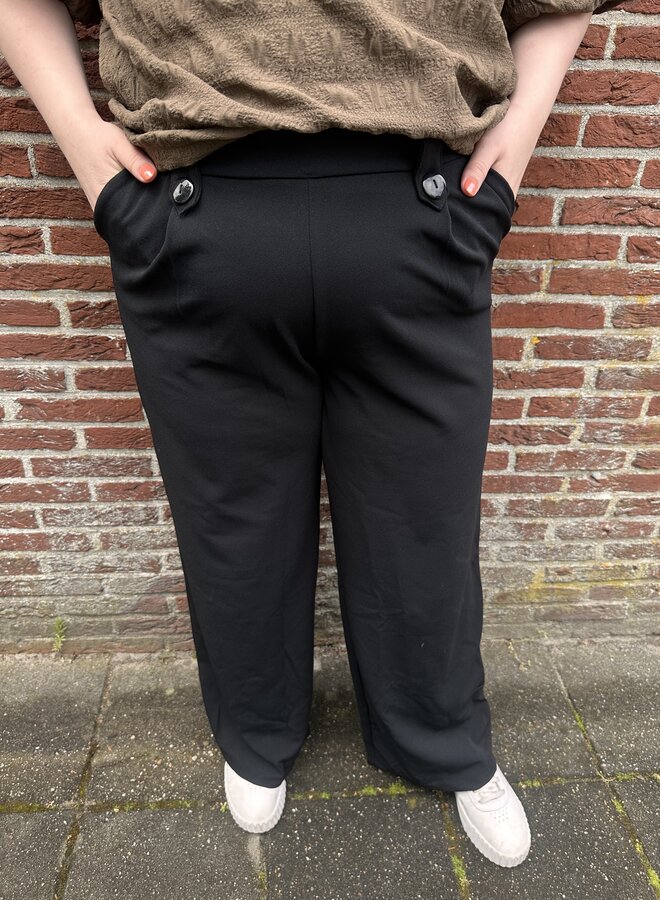 CARSANIA BUTTON PANT JRS PNT NOOS Black