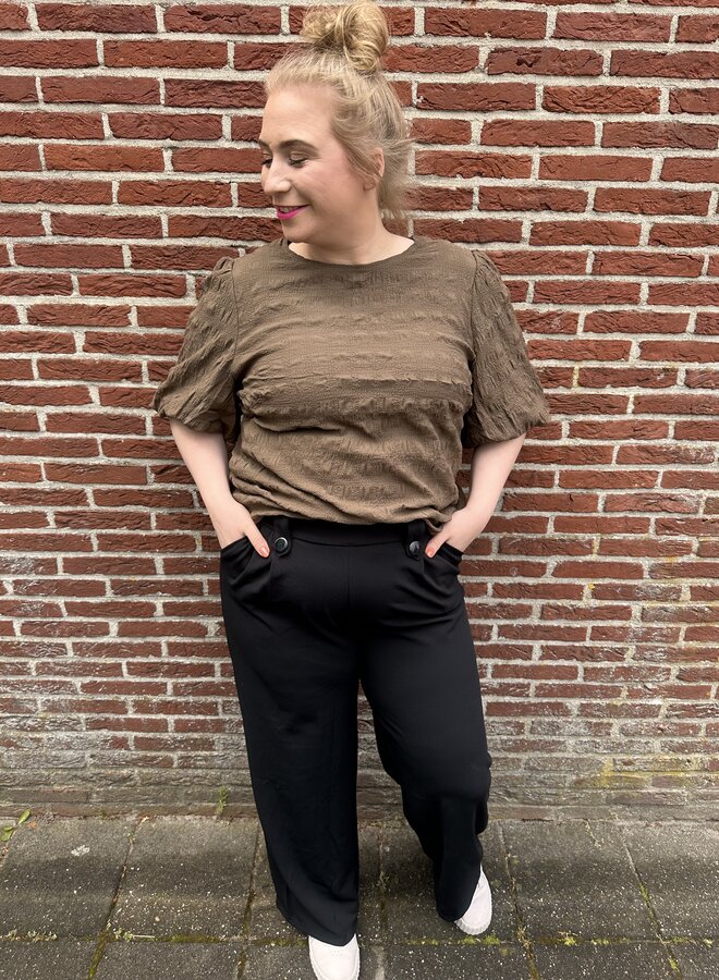 CARSANIA BUTTON PANT JRS PNT NOOS Black