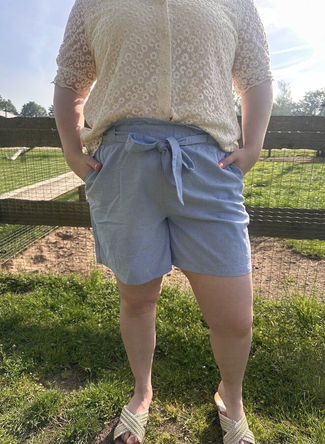 VMCNORMA HW PAPERBAG CHAMBRAY SHORT CUR Light Blue/MELANGE