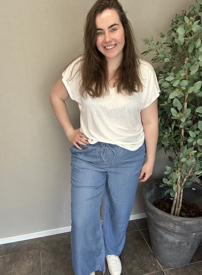 VMCBREE HW LONG LOOSE TENCEL PANTS CUR Medium Blue Denim