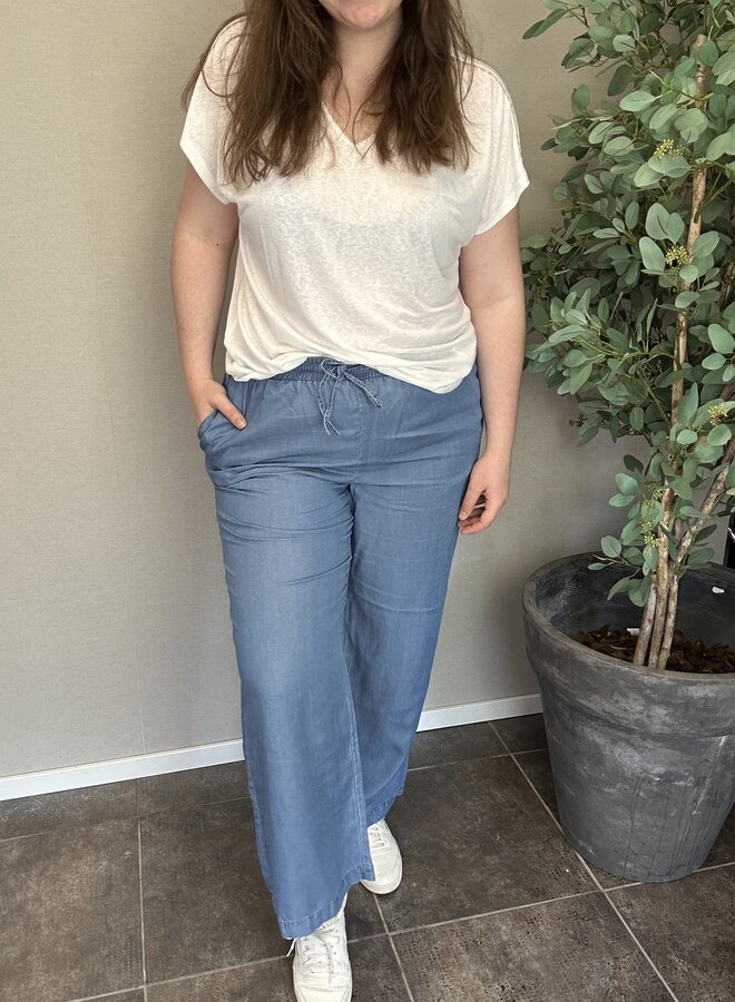 VMCBREE HW LONG LOOSE TENCEL PANTS CUR Medium Blue Denim