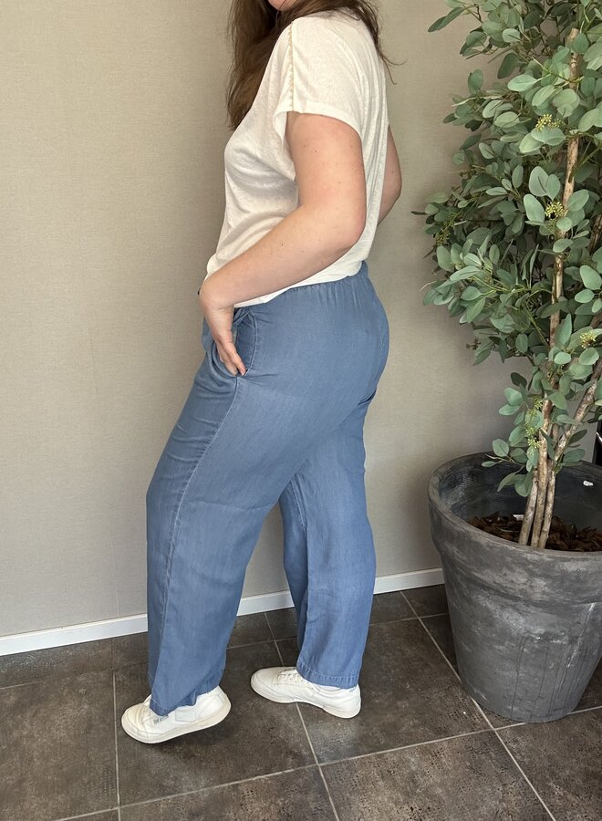 VMCBREE HW LONG LOOSE TENCEL PANTS CUR Medium Blue Denim