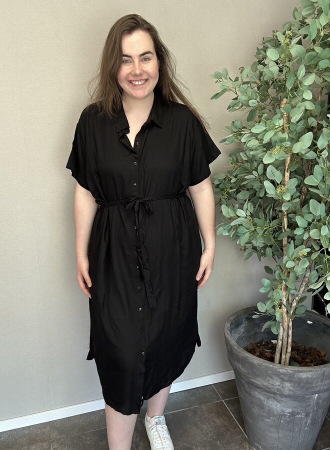 VMBUMPY SS SHIRT DRESS WVN NOOS CUR Black