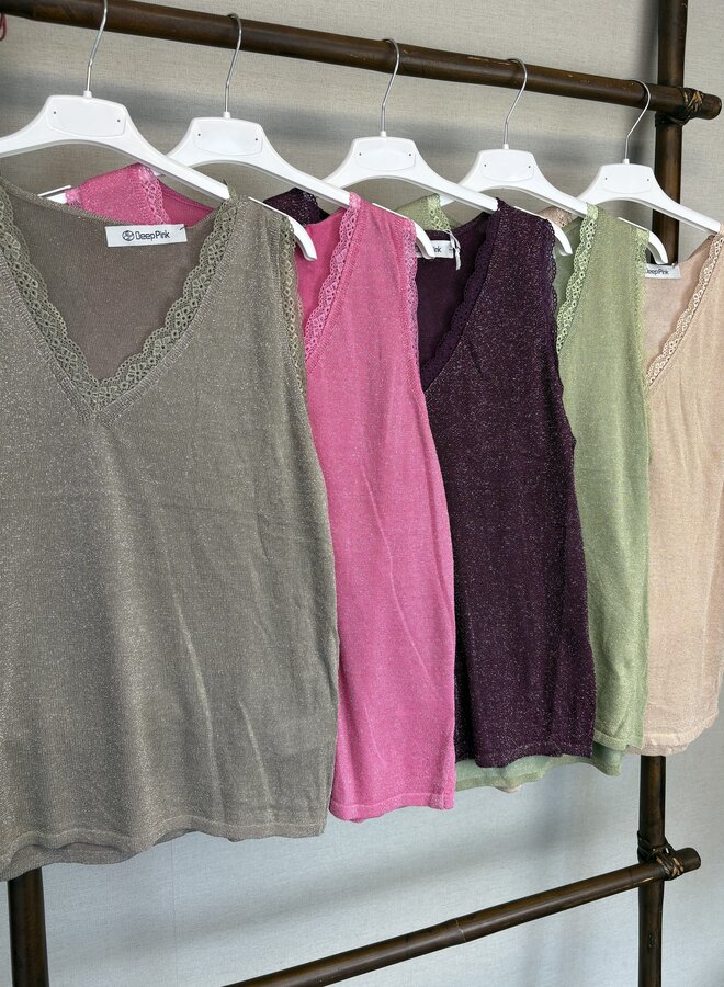 Top Glitter Kant (meerdere kleuren)