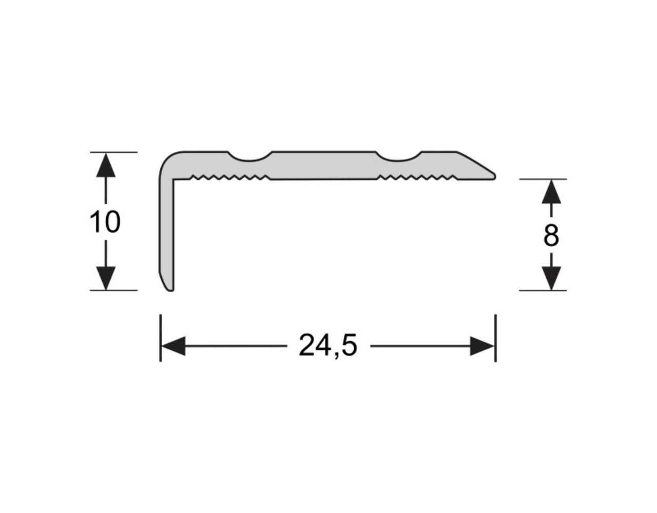 Hoeklijnprofiel Zelfklevend 10 mm. Zilver 100 cm.