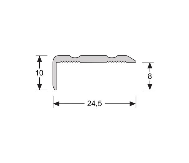 Hoeklijnprofiel Zelfklevend 10 mm. Zilver 100 cm.