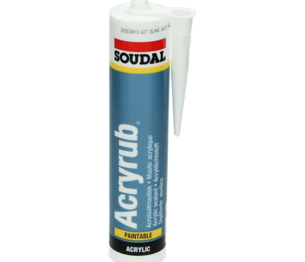 Soudal Acrylaatkit Wit 310 ml. (overschilderbaar) Soudal Acrylaatkit Wit 310 ml. (overschilderbaar)