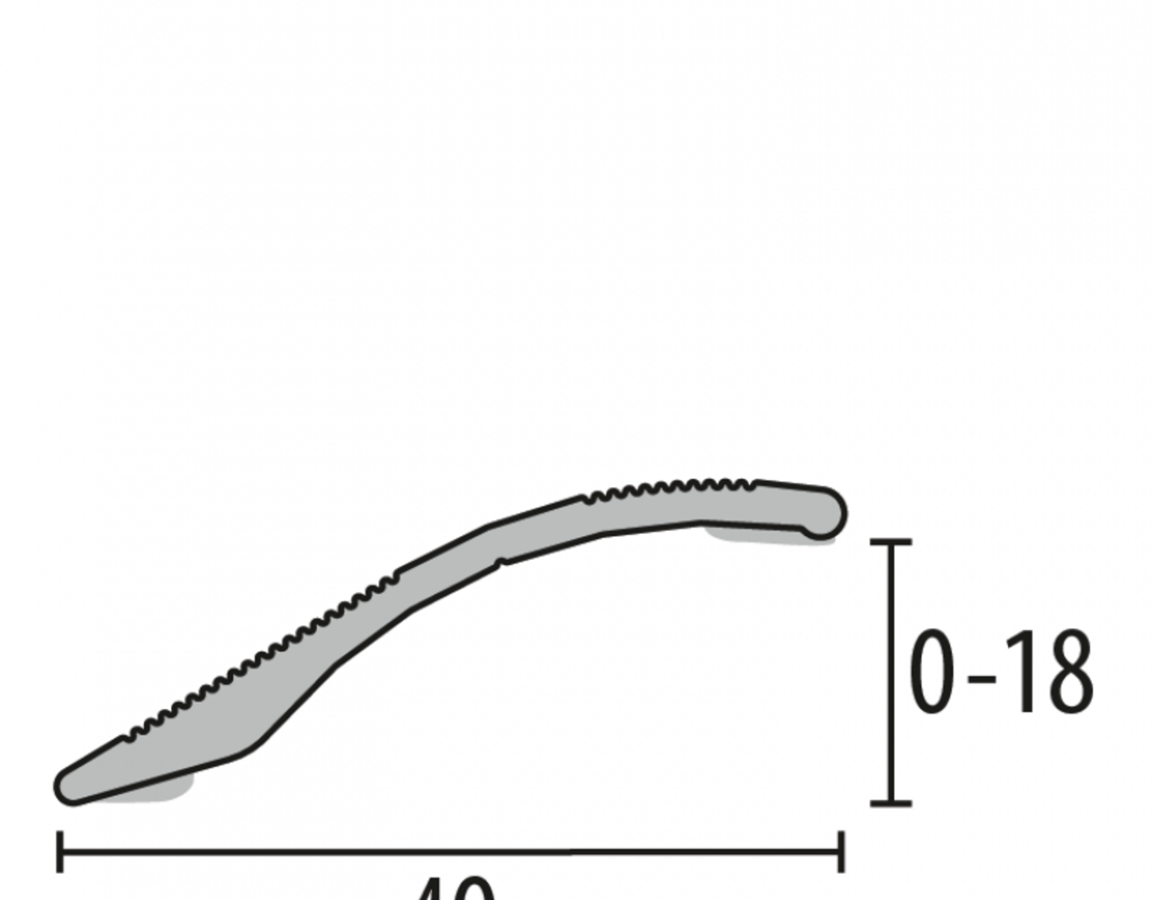 Overgangsprofiel Zelfklevend 0-18 mm. Zwart 300 cm. Overgangsprofiel Zelfklevend 0-18 mm. Zwart 300 cm.