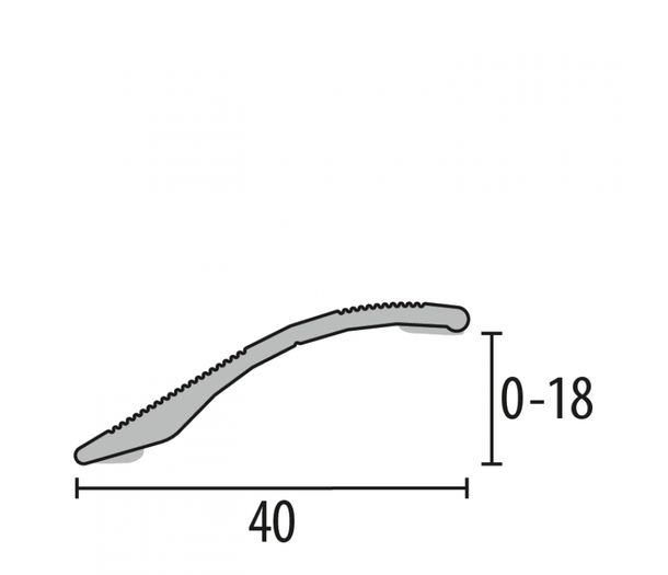 Overgangsprofiel Zelfklevend 0-18 mm. Zwart 300 cm. Overgangsprofiel Zelfklevend 0-18 mm. Zwart 300 cm.