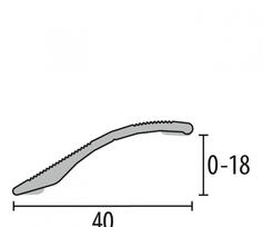 Overgangsprofiel Zelfklevend 0-18 mm. Zilver 300 cm, Overgangsprofiel Zelfklevend 0-18 mm. Zilver 300 cm,