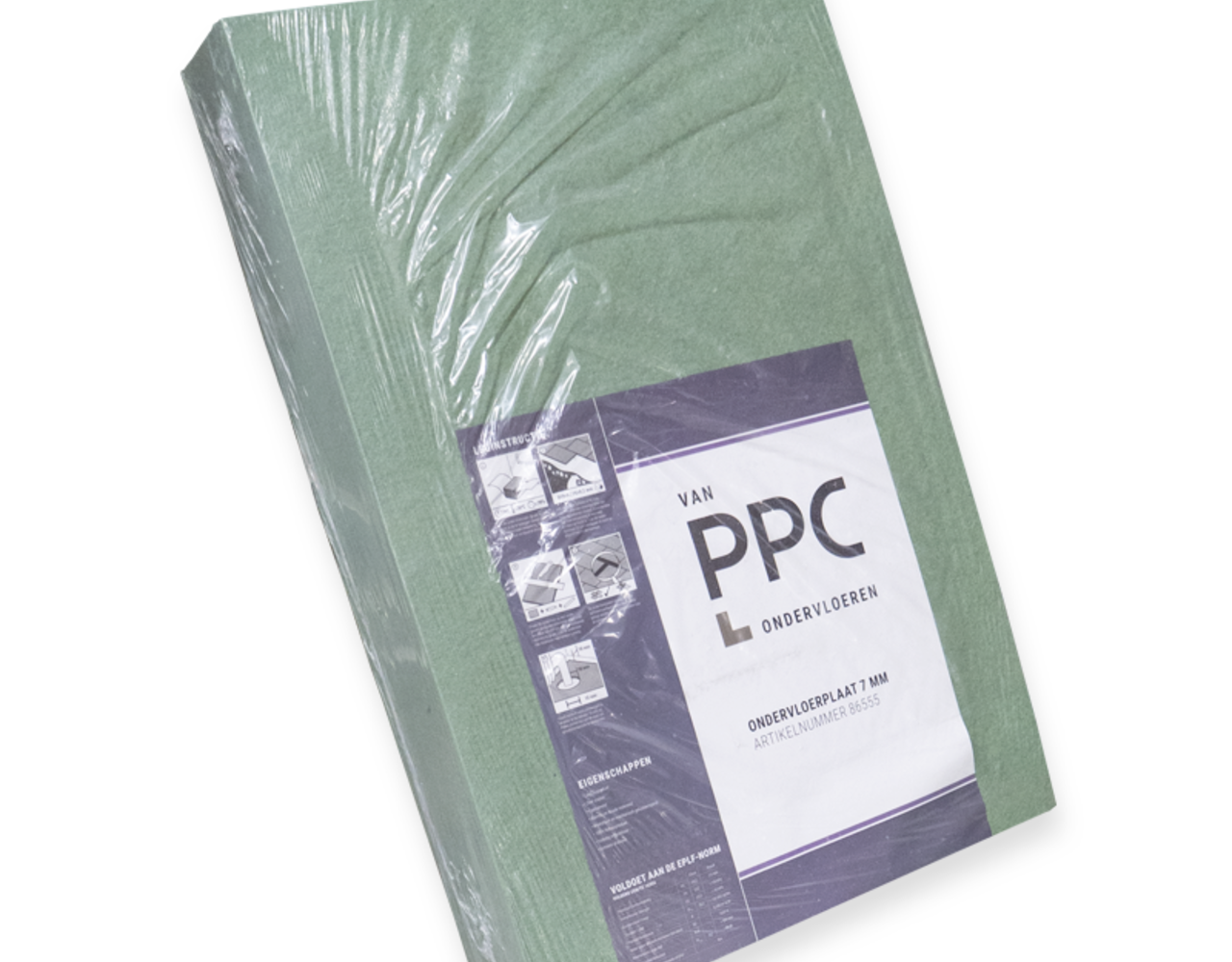 Groene Ondervloer plaat, Isoboard, 7 mm. - 10,03 m2 Groene Ondervloer plaat, Isoboard, 7 mm. - 10,03 m2