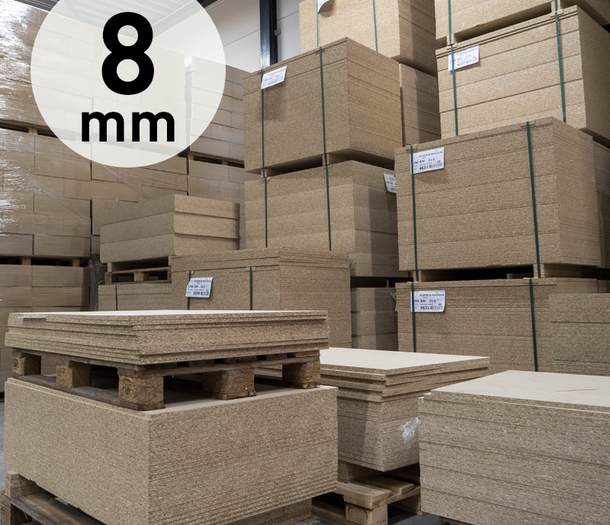 Spaanplaat ondervloer platen 8 mm. (geschuurd) Spaanplaat ondervloer platen 8 mm. (geschuurd)