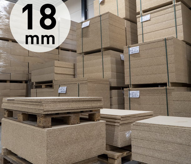 Spaanplaat ondervloer platen 18 mm. (geschuurd) Spaanplaat ondervloer platen 18 mm. (geschuurd)