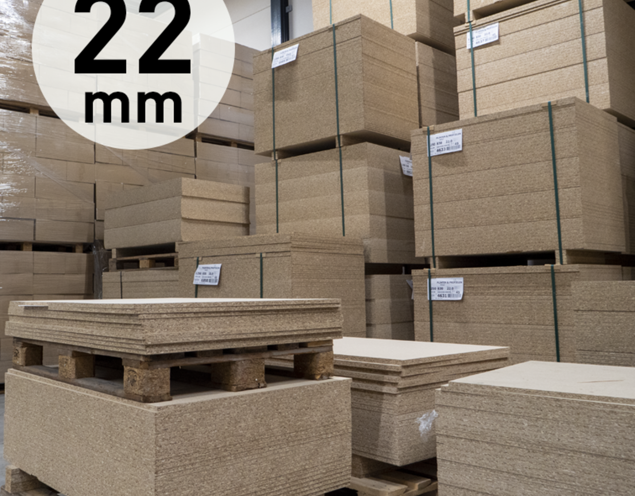 Spaanplaat ondervloer platen 22 mm. (geschuurd) Spaanplaat ondervloer platen 22 mm. (geschuurd)