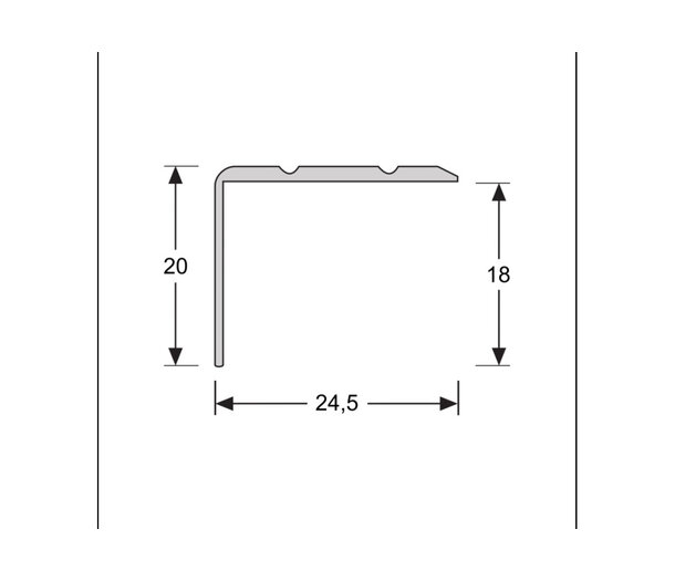 Hoeklijnprofiel Zelfklevend 20 mm. RVS Hoeklijnprofiel Zelfklevend 20 mm. RVS