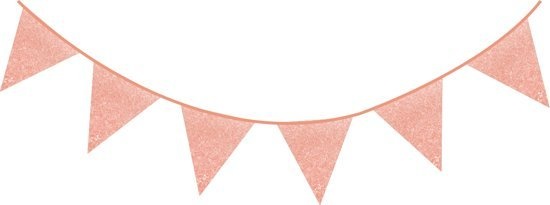 Glitter vlaggenlijn rose goud - 6 meter
