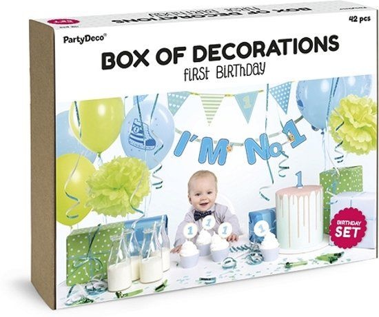 Feestpakket Eerste verjaardag blauw