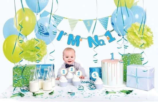 Feestpakket Eerste verjaardag blauw