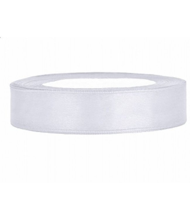 Satijnen lint wit | 12 mm x 25m