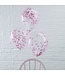 5 confettiballonnen met roze papieren confetti
