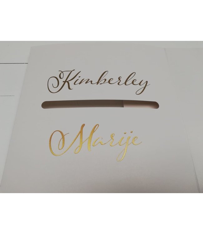OUTLET Enveloppendoos CARDS - Wit - Rose goud