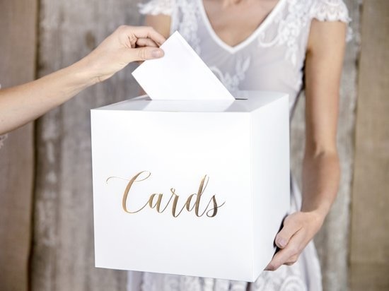 Enveloppendoos CARDS - Wit - Goud