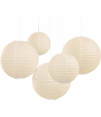 PartyDeco Lampionnenset ivoor | 5 stuks