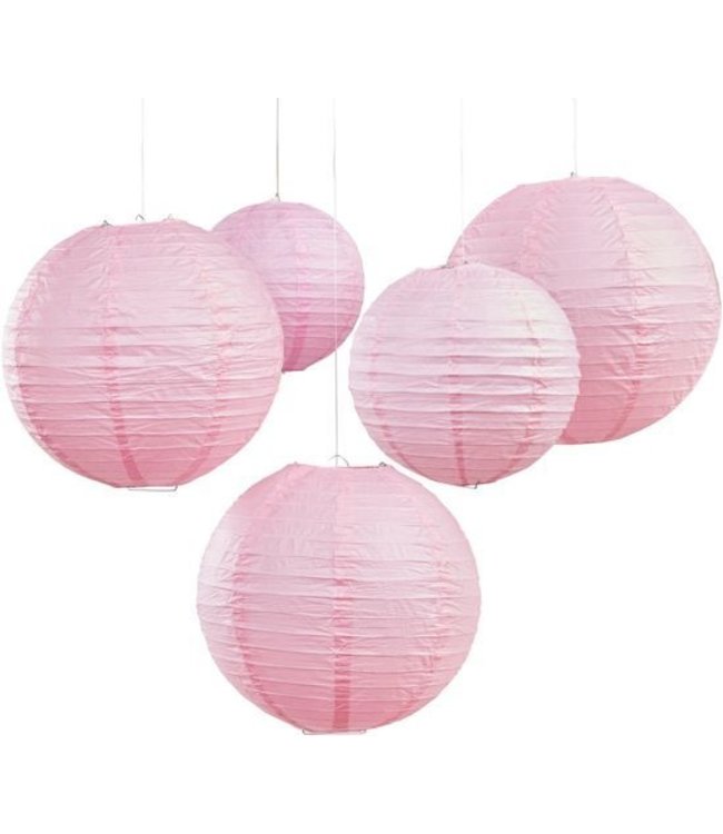 5x Luxe bol lampionnen fuchsia roze 25 cm - Feestversiering/decoratie  kopen? Vergelijk de beste prijs op