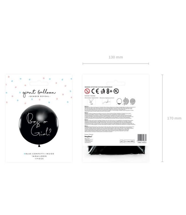 Gender Reveal ballon XXL | Boy or girl? BLAUW