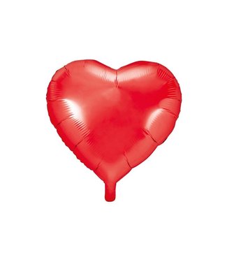 PartyDeco Folieballon hart Rood | 45 cm