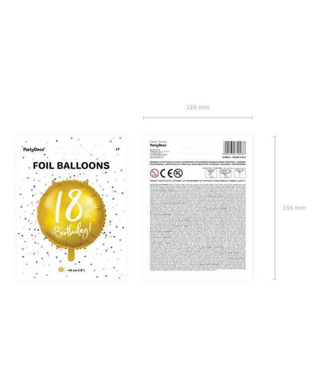 Folieballon 18th birthday - 18e verjaardag