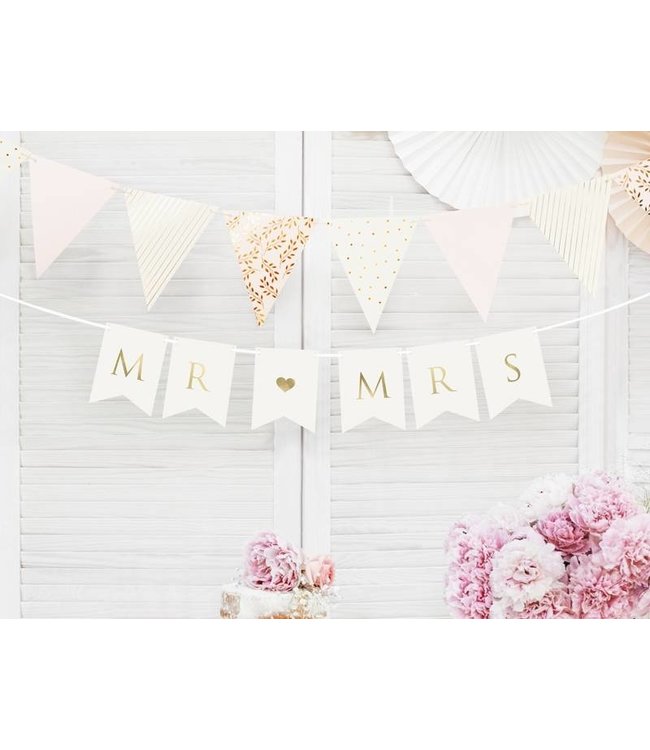 Slinger MR & MRS | Goud & wit | 85 x 15 cm