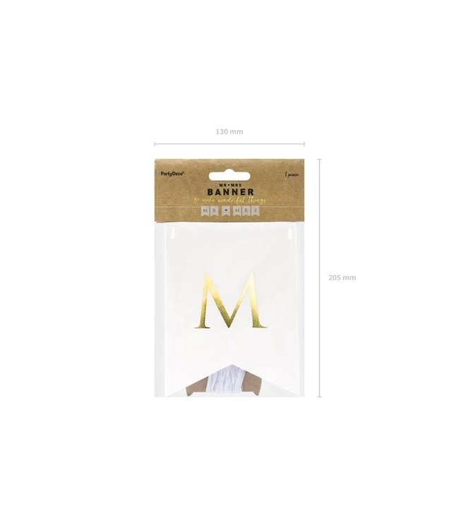 Slinger MR & MRS | Goud & wit | 85 x 15 cm