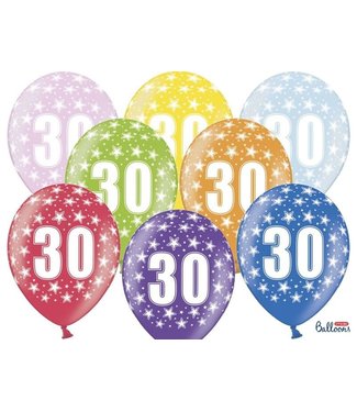 PartyDeco OUTLET Ballonnen 30 | Stars metallic | 6 stuks