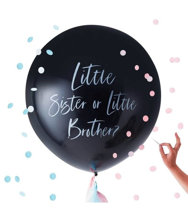 Ginger Ray Gender reveal ballon - Little sister or brother?