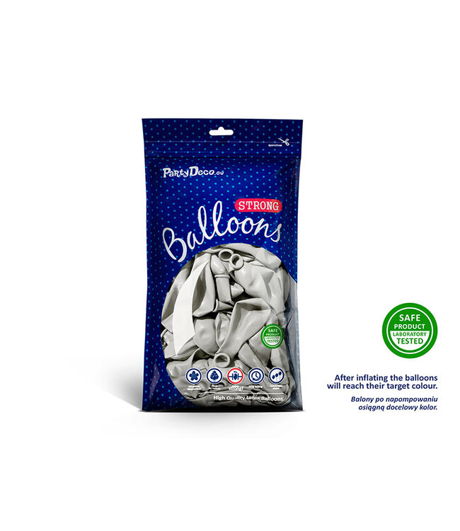 Ballonnen Metallic Zilver STRONG