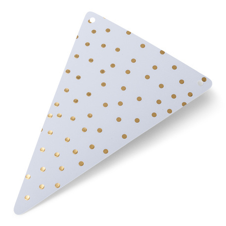 DIY vlaggen wit - gouden cirkels- Maak je eigen vlaggenlijn