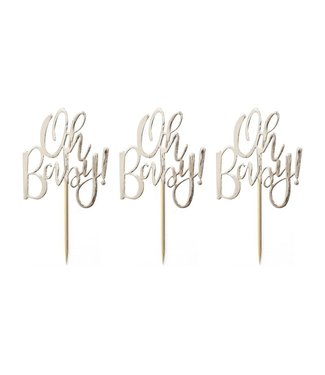 Ginger Ray Oh baby | Cupcaketoppers | 12 stuks