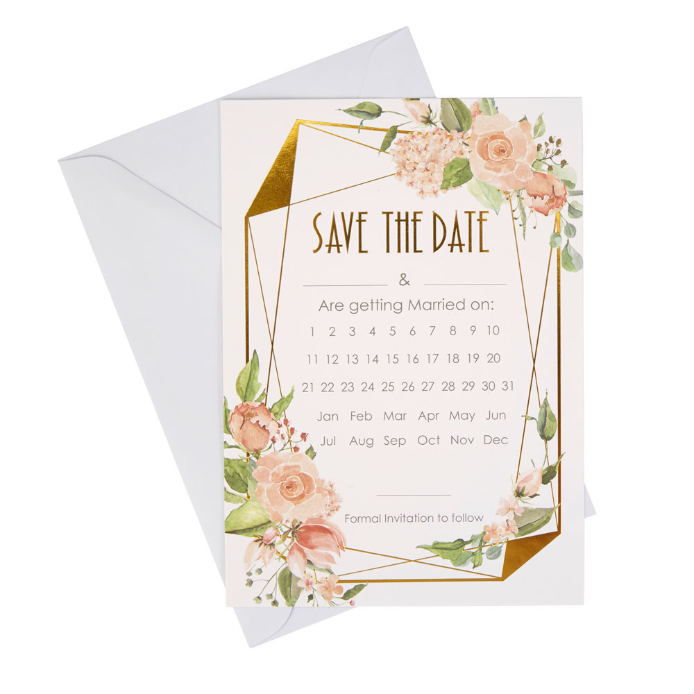 Save the date kaarten - Floral - 10 stuks
